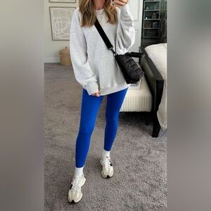 Royal Blue High Waisted Leggings EUC High Rise Loungewear Old Navy